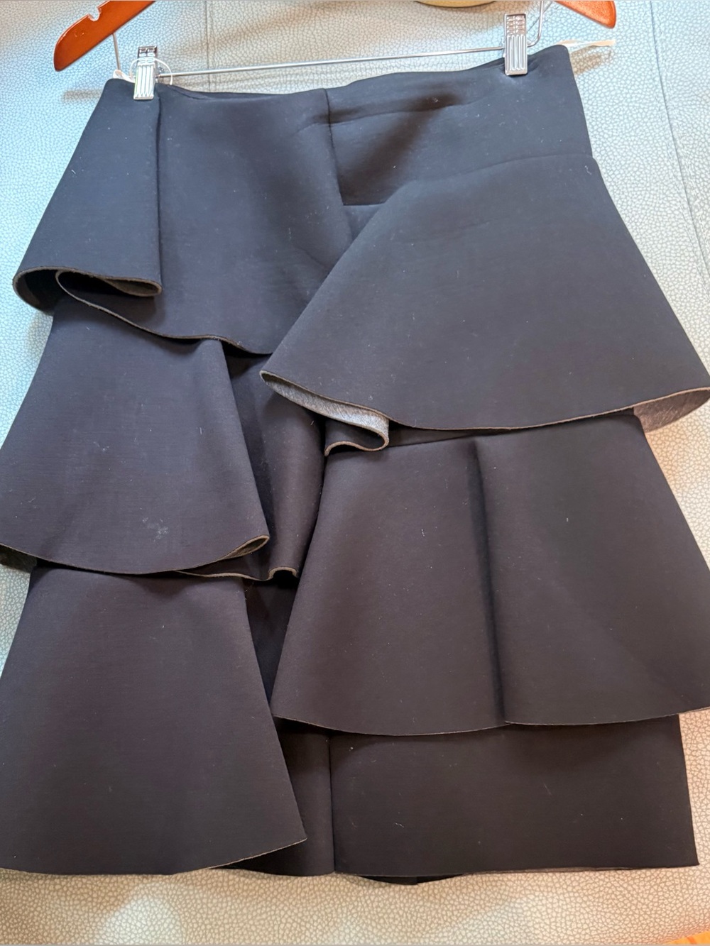 Marni Black Asymmetric Ruffle Skirt Size 38 Made in Italy